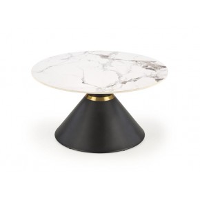 Стол журнальный HALMAR GORETTI белый мрамор/черный